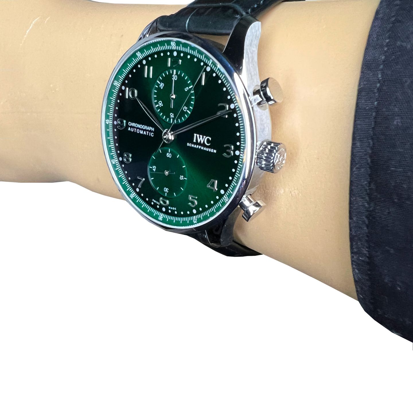 IWC Portuguese Chronograph IW371615 (2024) - Green dial 41 mm Steel case (5/8)