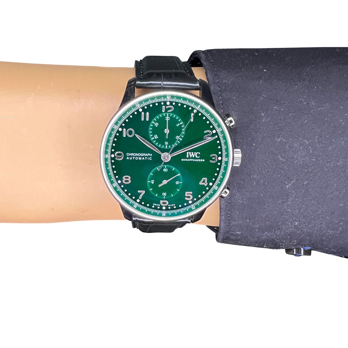 IWC Portuguese Chronograph IW371615 (2024) - Groen wijzerplaat 41mm Staal (8/8)