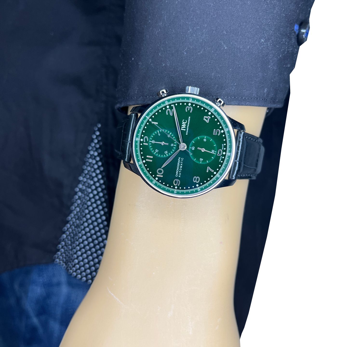 IWC Portuguese Chronograph IW371615 (2024) - Groen wijzerplaat 41mm Staal (3/8)