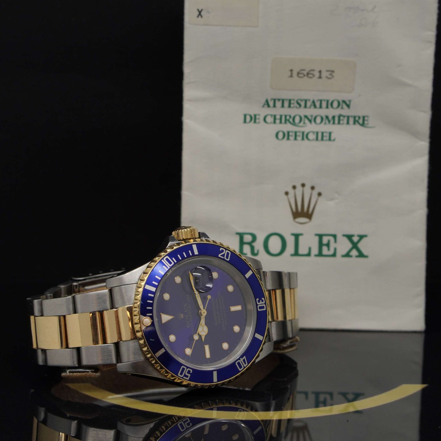 Rolex Submariner Date 16613 (1994) - Paars wijzerplaat 40mm Goud/Staal (5/7)