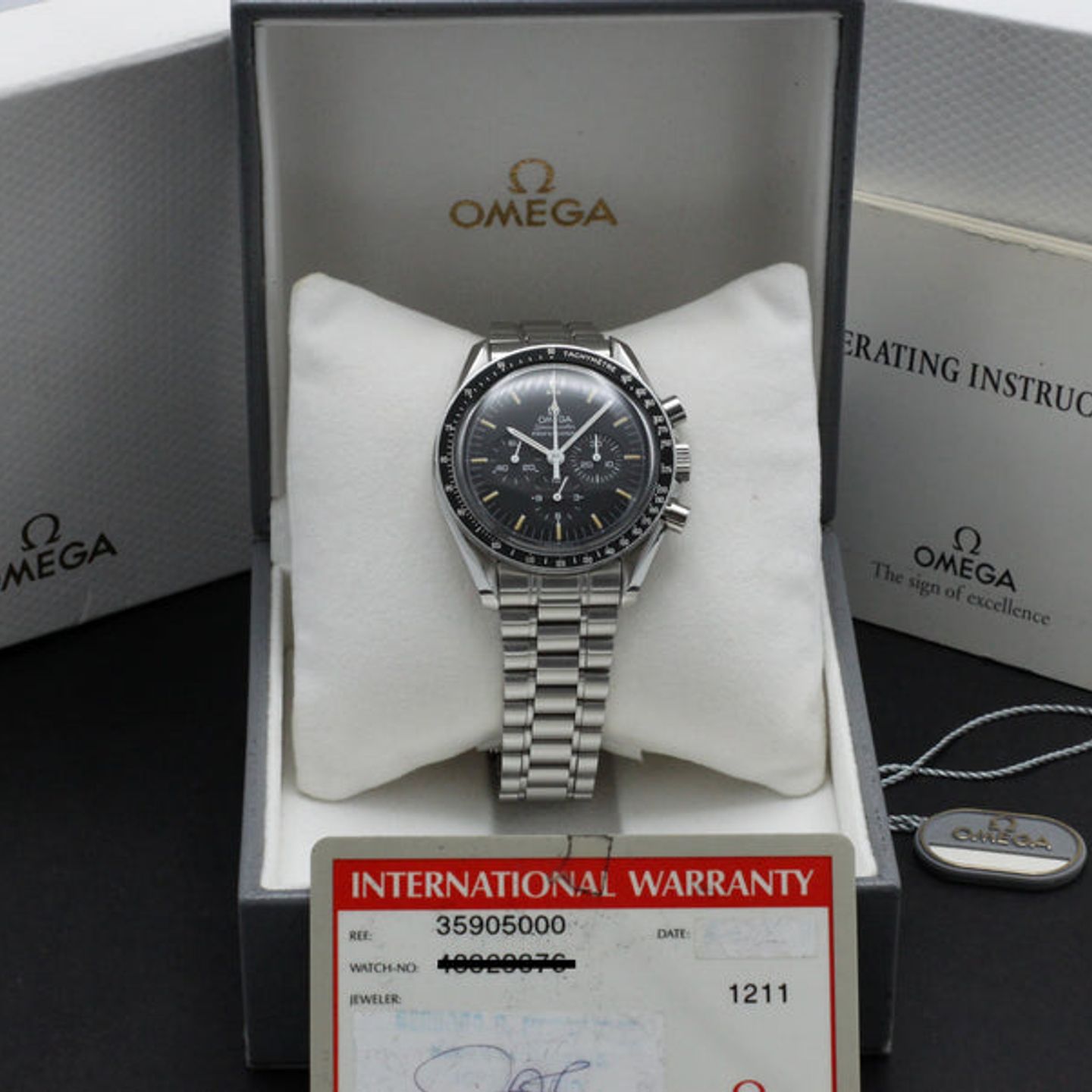 Omega Speedmaster Professional Moonwatch 3590.5 (1996) - Zwart wijzerplaat 42mm Staal (3/7)