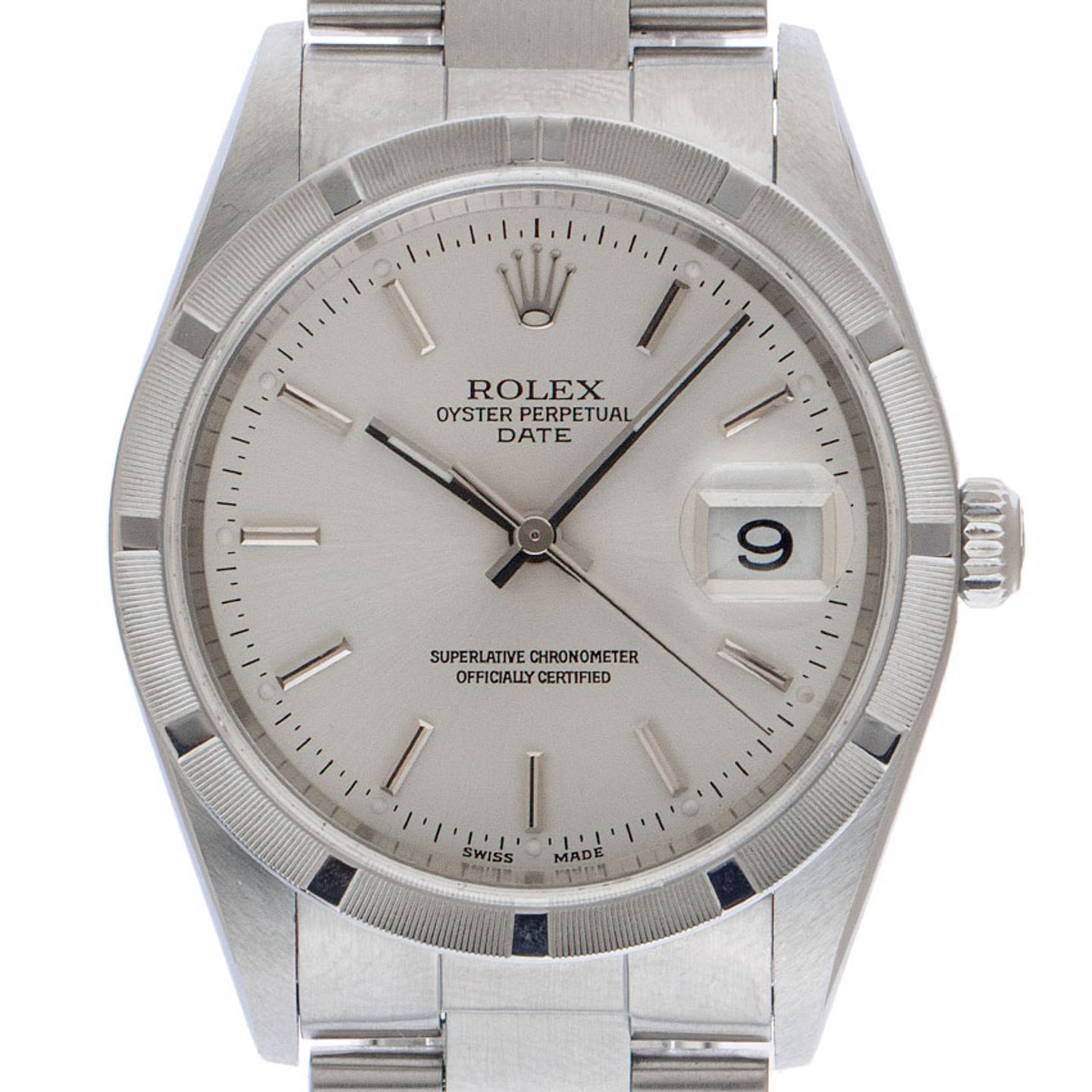 Rolex Oyster Perpetual Date 15210 (2002) - Silver dial 34 mm Steel case (1/8)