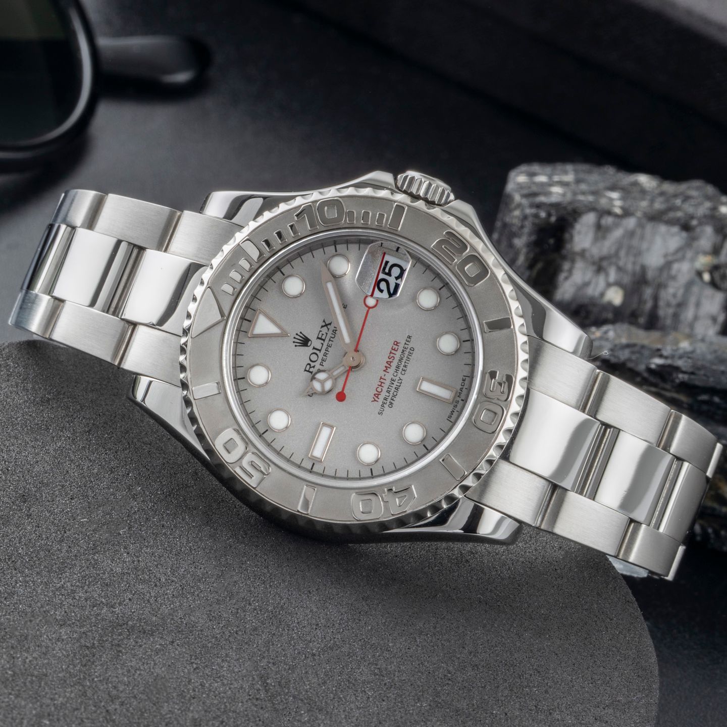 Rolex Yacht-Master 168622 (Onbekend (willekeurig serienummer)) - Grijs wijzerplaat 35mm Staal (2/8)