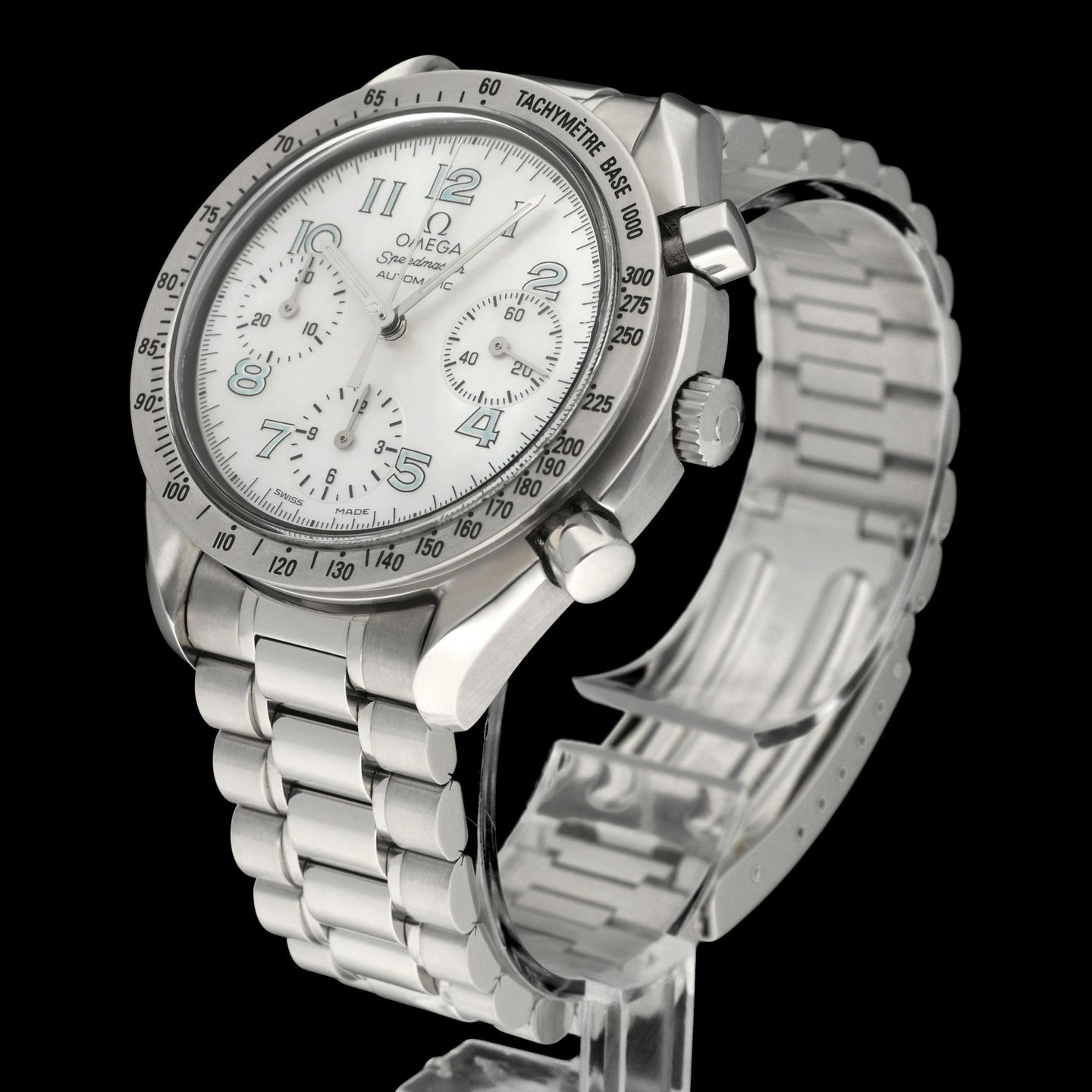 Omega Speedmaster Date 3502.71 (2002) - Pearl dial 39 mm Steel case (5/8)