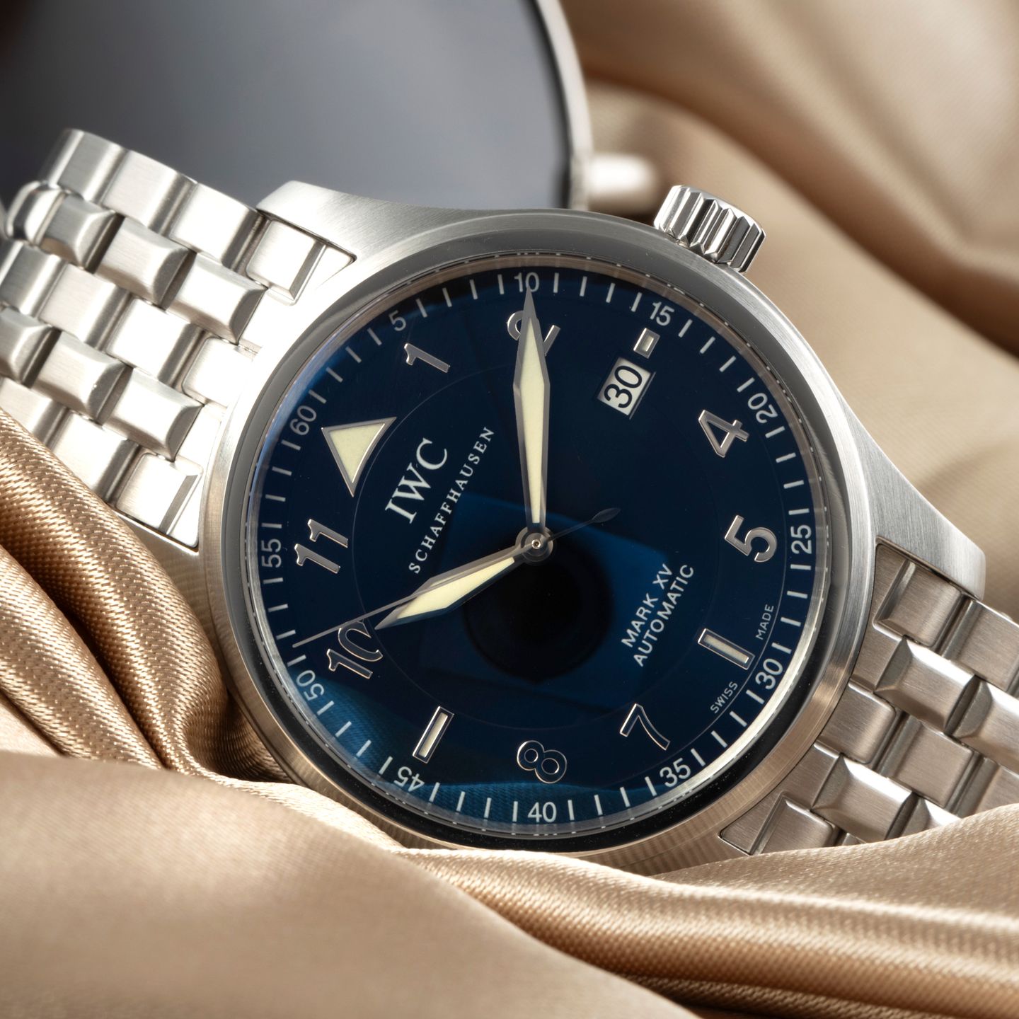 IWC Pilot Mark IW325312 (Onbekend (willekeurig serienummer)) - Zwart wijzerplaat 38mm Staal (2/8)