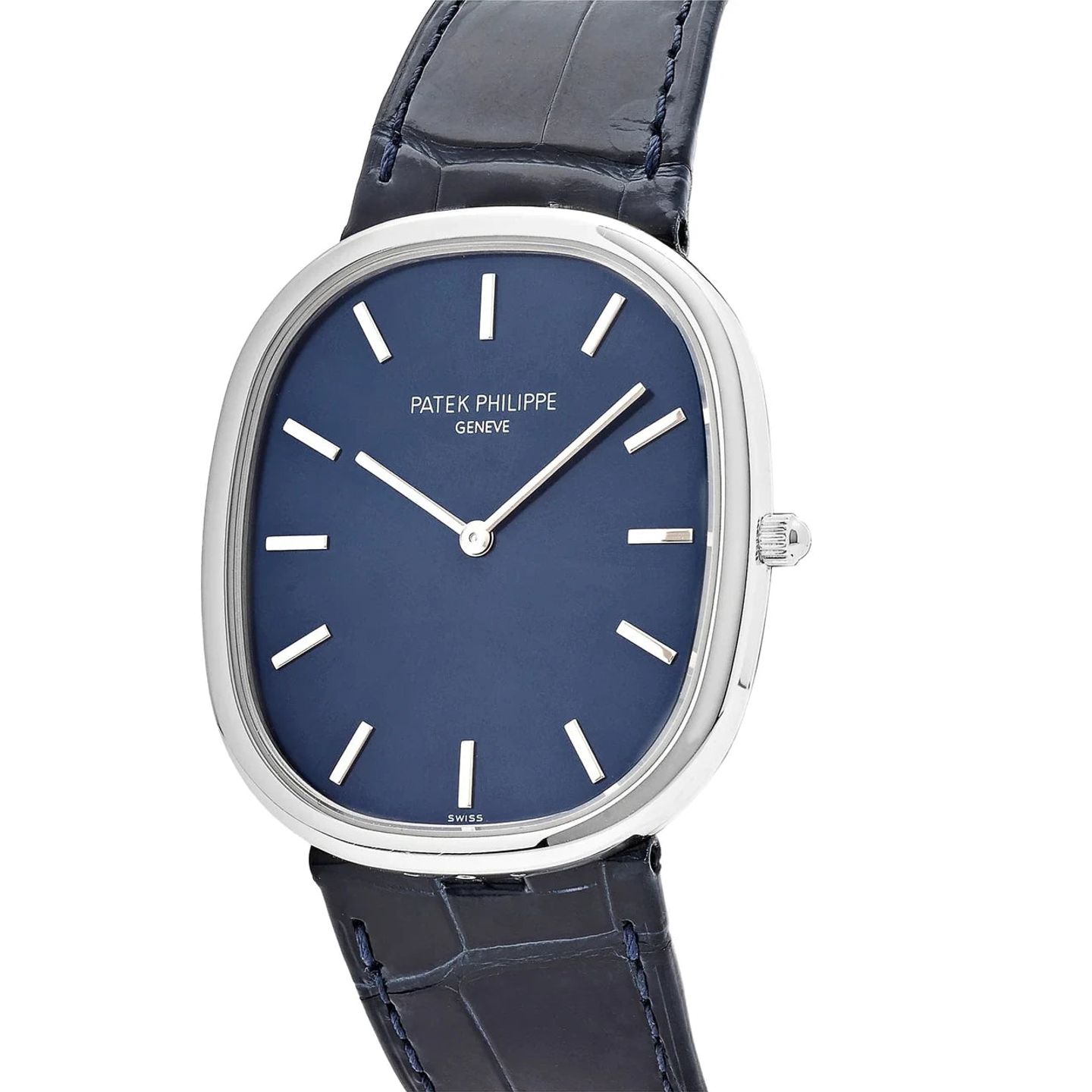 Patek Philippe Golden Ellipse 5738P-001 (2022) - Blue dial 35 mm Platinum case (4/6)