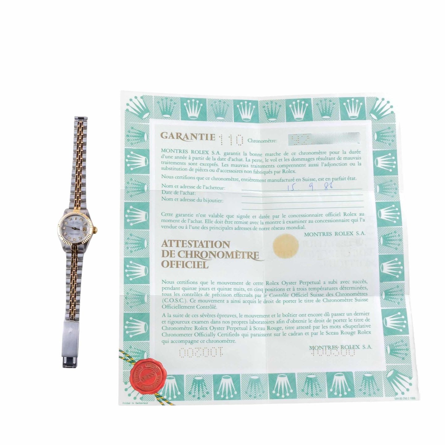 Rolex Lady-Datejust 69173 (1986) - Silver dial 26 mm Gold/Steel case (8/8)