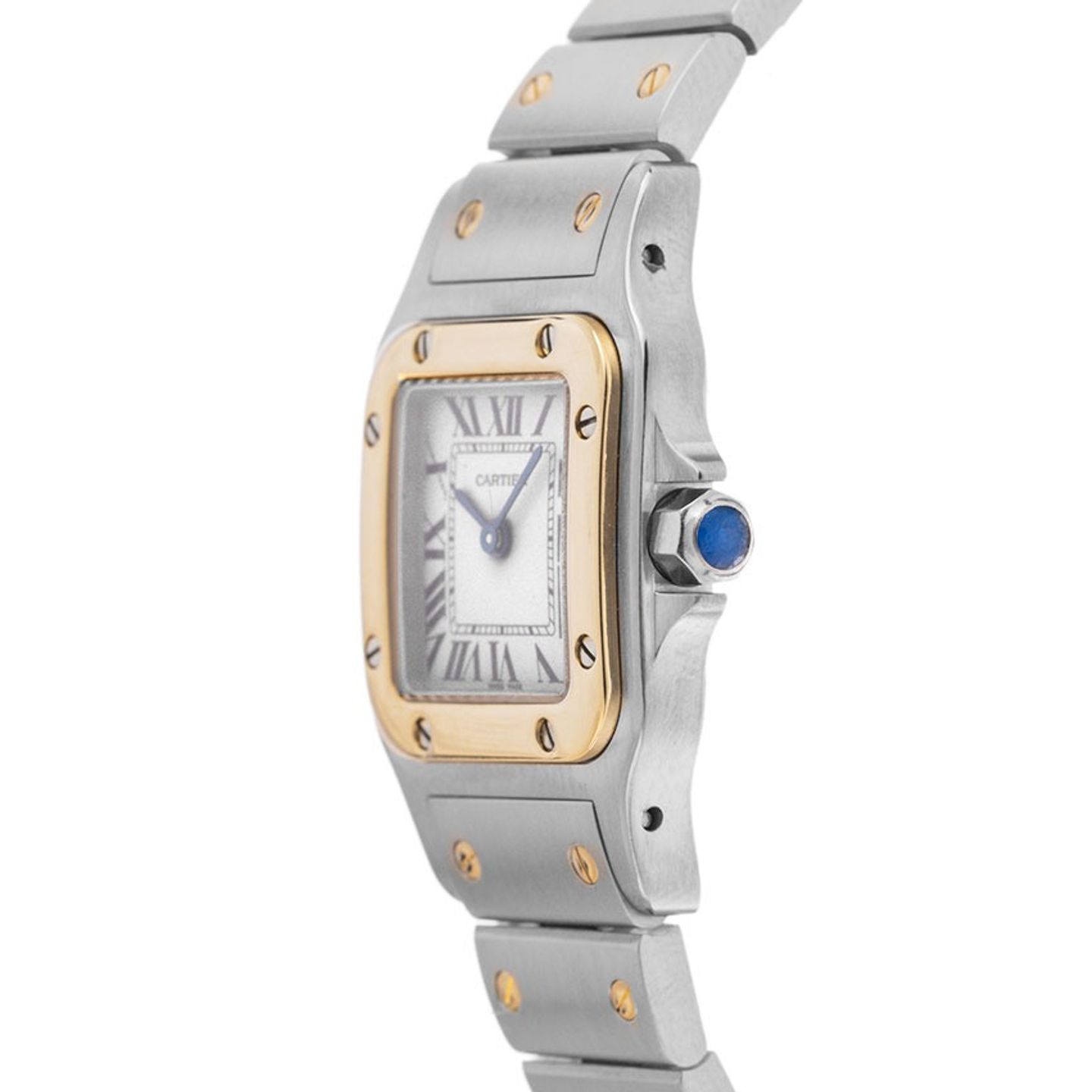 Cartier Santos Galbée 1567 (1996) - White dial 24 mm Gold/Steel case (4/8)