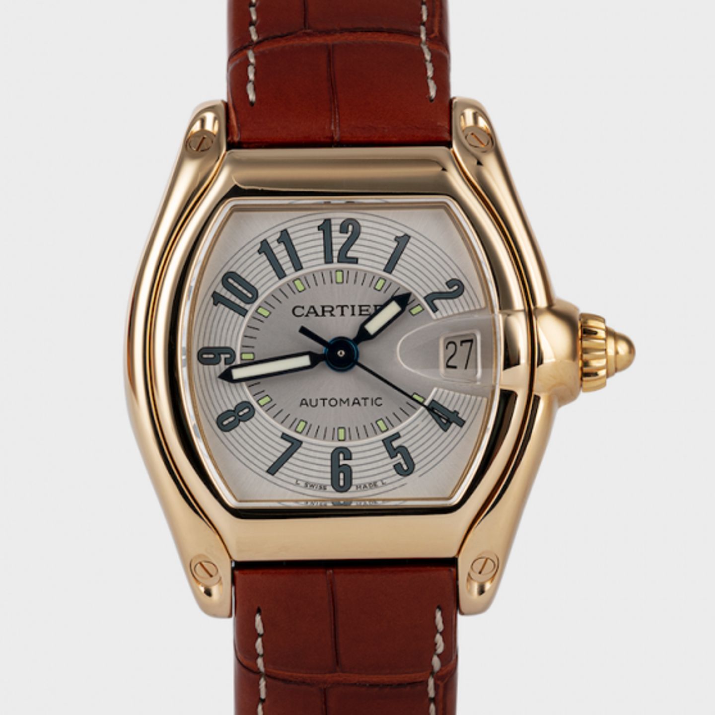 Cartier Roadster 2524 (Unknown (random serial)) - Silver dial 37 mm Yellow Gold case (1/1)