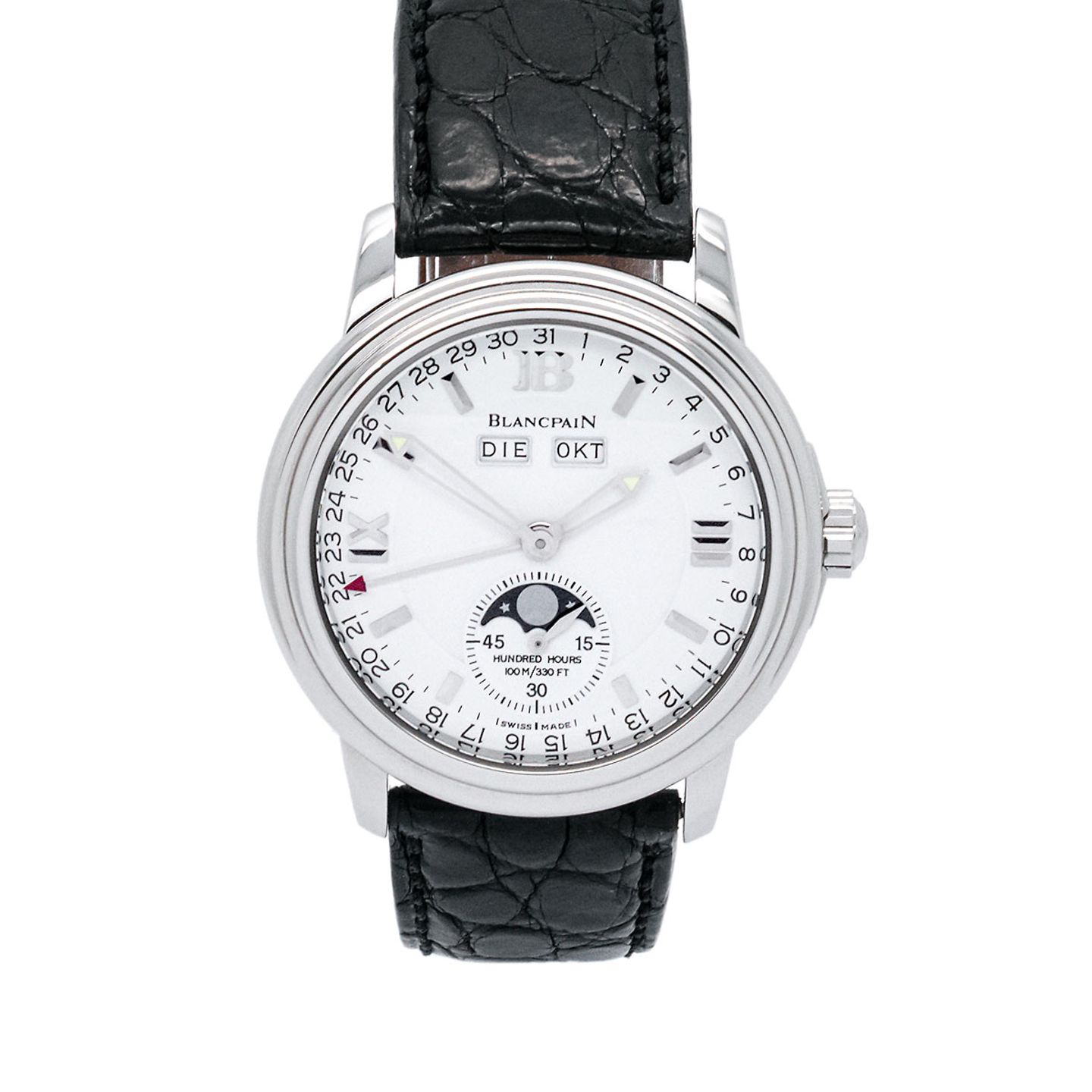 Blancpain Léman Moonphase 2763-1127-53 (1998) - White dial 38 mm Steel case (1/6)
