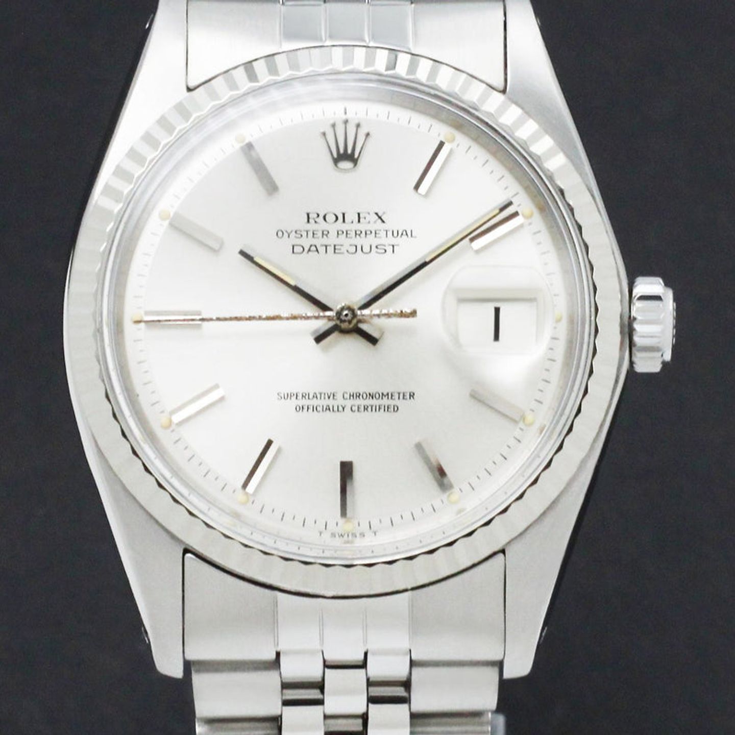 Rolex Datejust 1601 (1978) - Zilver wijzerplaat 36mm Staal (1/7)