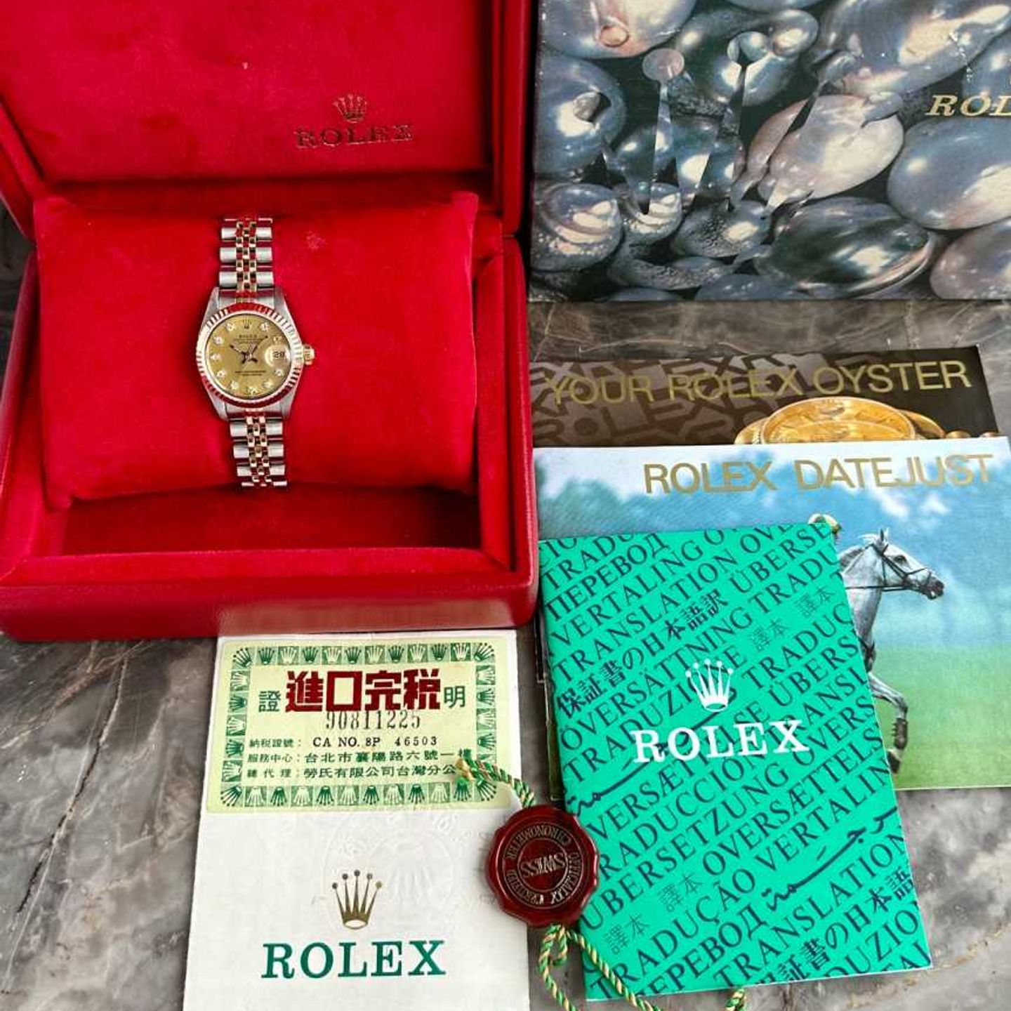 Rolex Lady-Datejust 69173G (1989) - Gold dial 26 mm Gold/Steel case (4/8)