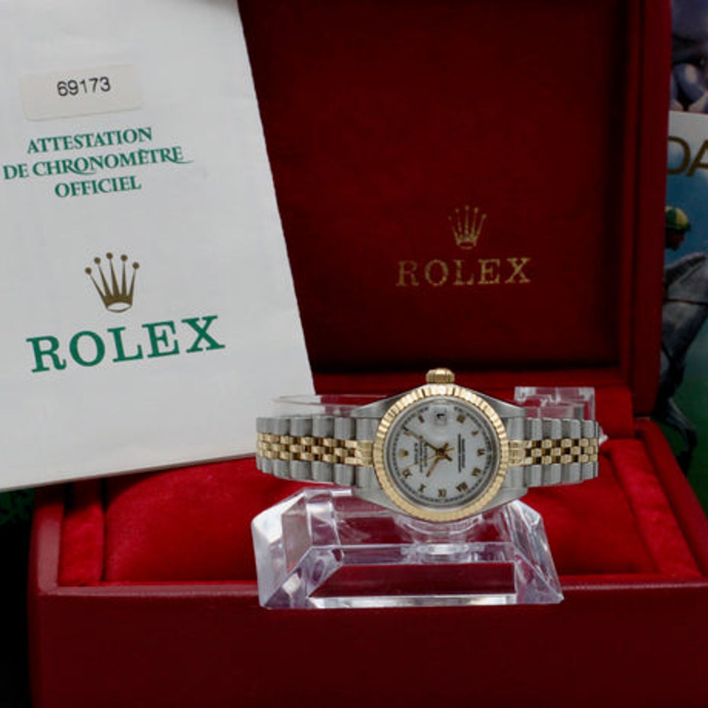 Rolex Lady-Datejust 69173 (1996) - White dial 26 mm Gold/Steel case (3/7)