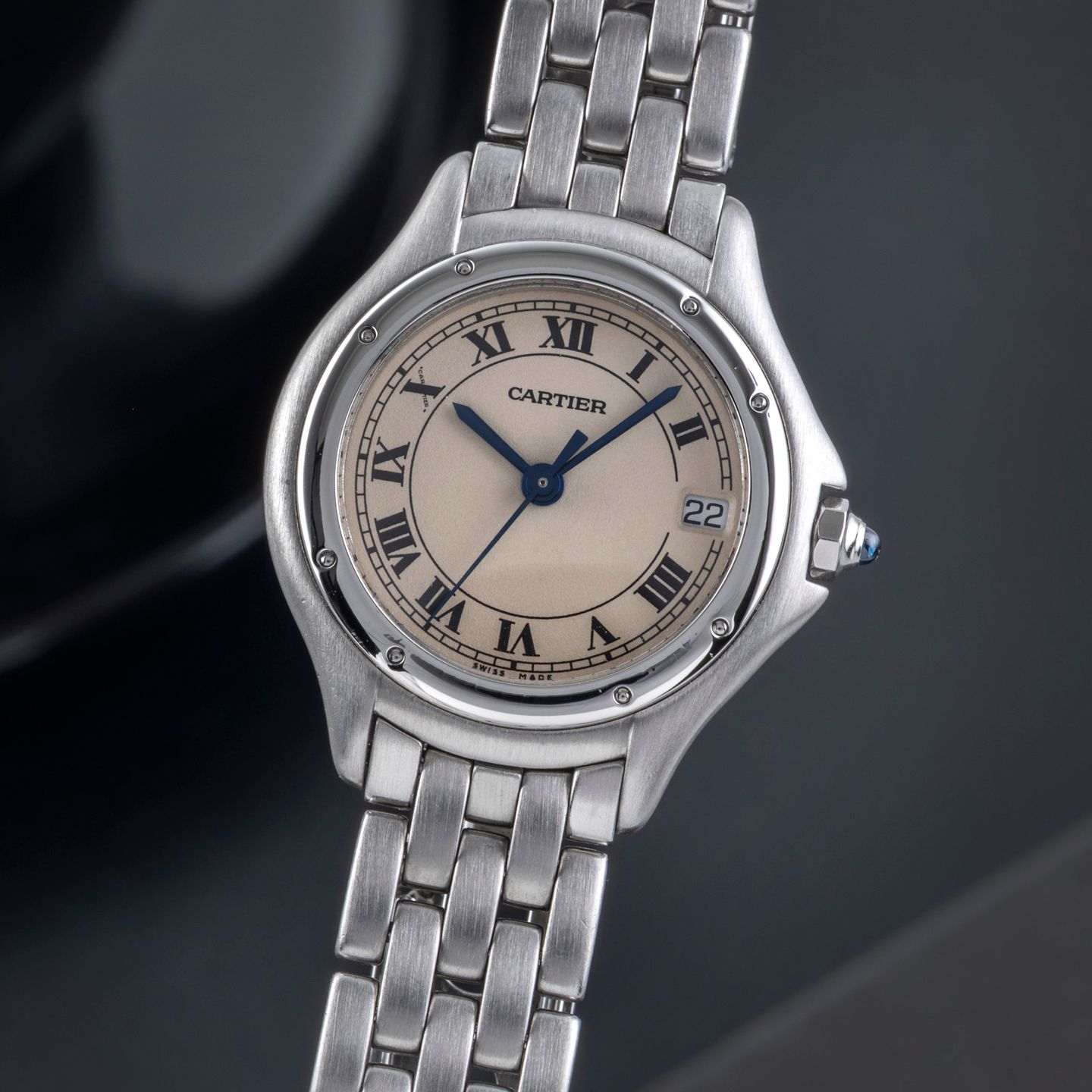 Cartier Cougar W35001F5 (1990) - Zilver wijzerplaat 26mm Staal (3/8)