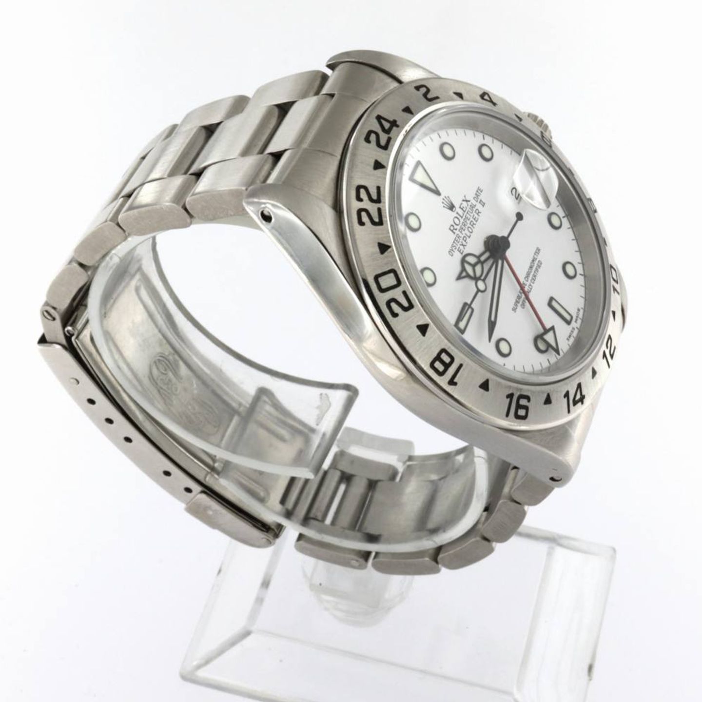 Rolex Explorer II 16570 (1996) - Wit wijzerplaat 40mm Staal (3/4)