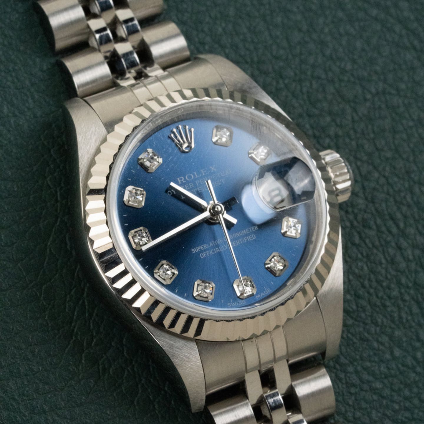 Rolex Lady-Datejust 79174 (2001) - Blue dial 26 mm Steel case (3/8)