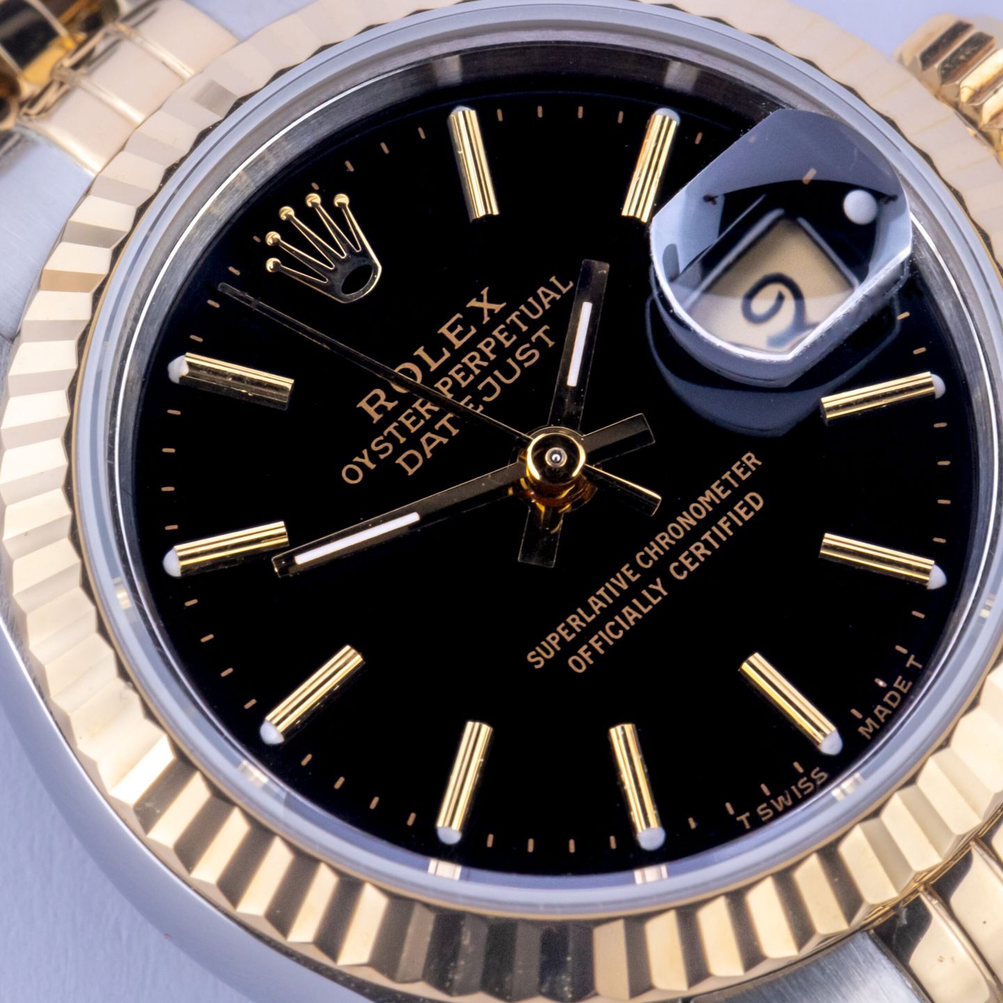 Rolex Lady-Datejust 69173 (1996) - Zwart wijzerplaat 26mm Goud/Staal (2/8)