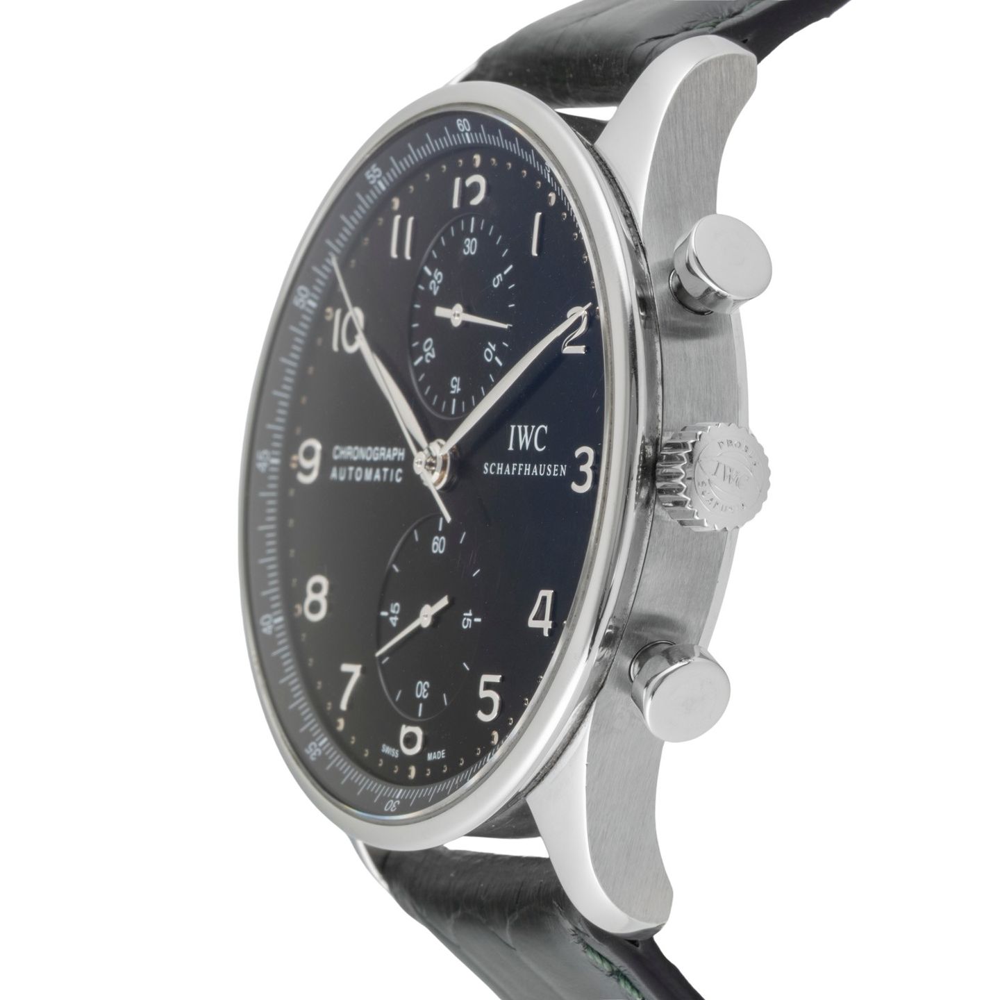 IWC Portuguese Chronograph IW371447 (Unknown (random serial)) - Black dial 41 mm Steel case (6/8)