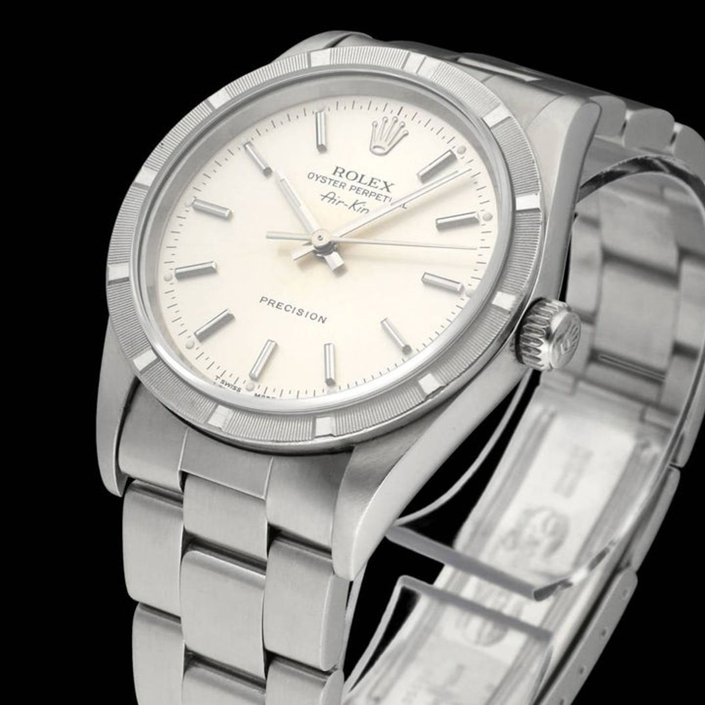 Rolex Air-King 14010 (1995) - Silver dial 34 mm Steel case (6/7)