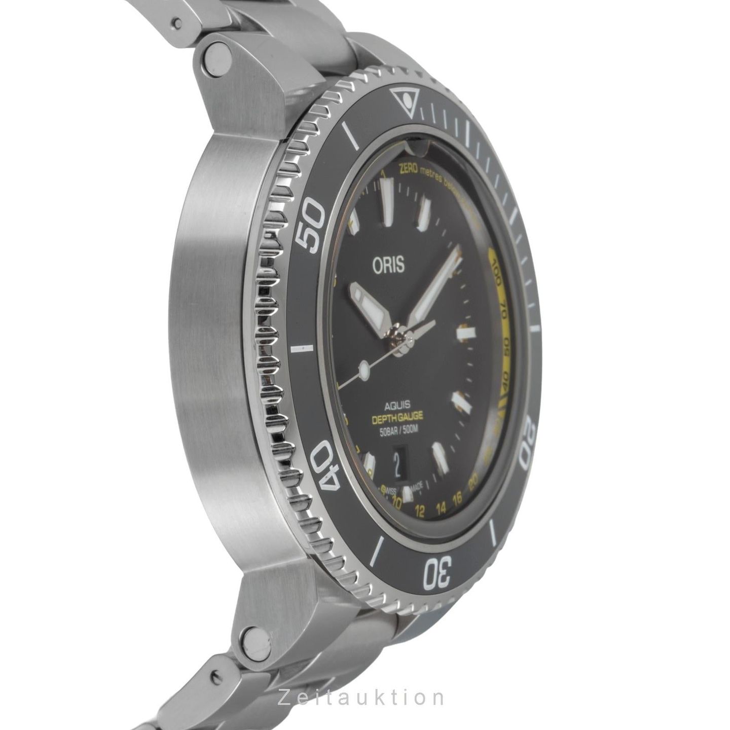 Oris Aquis Depth Gauge 01 733 7755 4154-Set MB (2023) - Zwart wijzerplaat 46mm Staal (6/8)