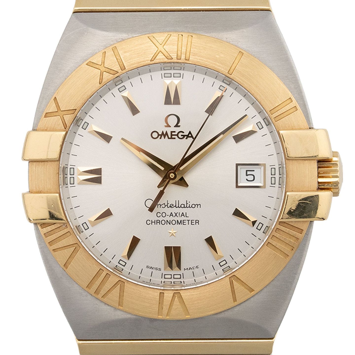 Omega Constellation Double Eagle 1203.30.00 (2007) - Silver dial 38 mm Gold/Steel case (2/6)