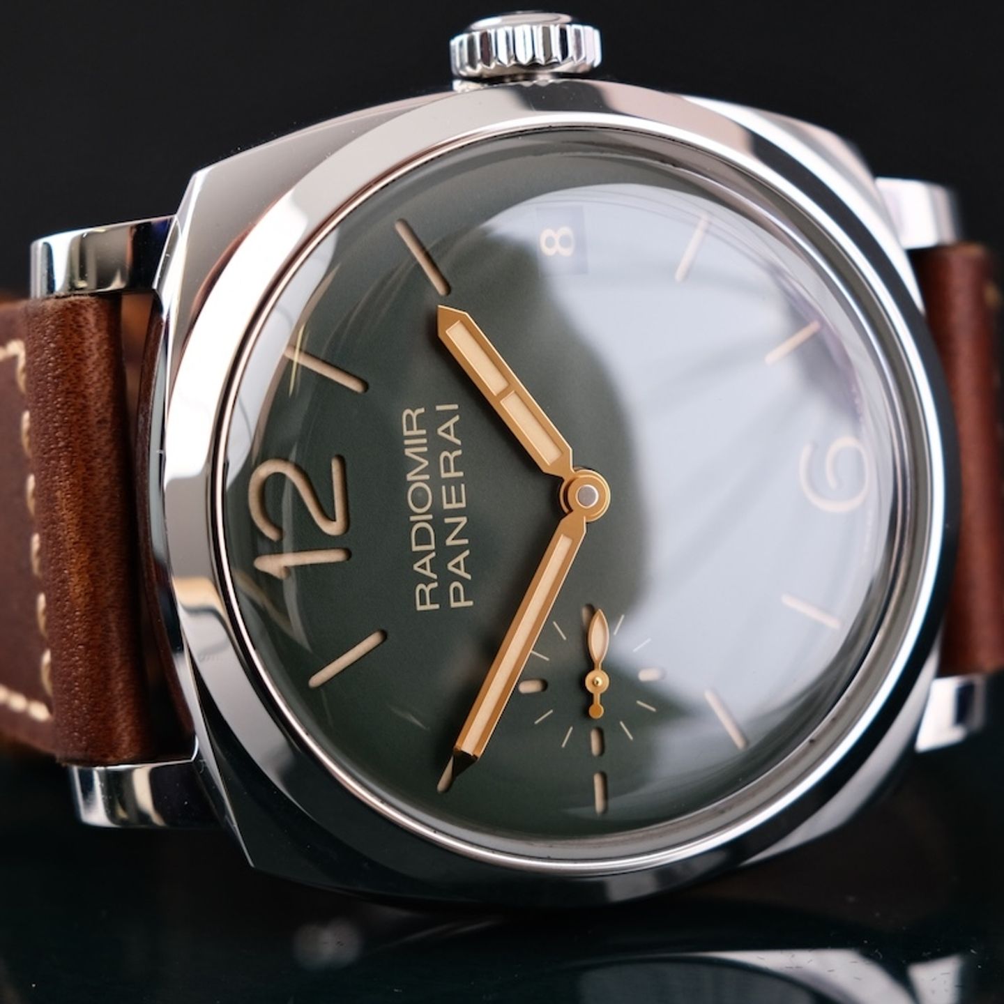 Panerai Radiomir 1940 3 Days PAM00736 (2017) - Groen wijzerplaat 47mm Staal (3/8)