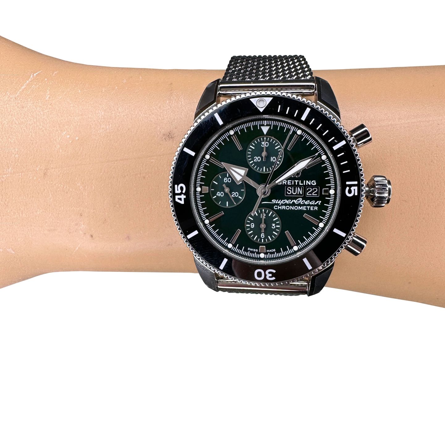 Breitling Superocean Heritage A13313121L1A1 (2024) - Groen wijzerplaat 44mm Staal (2/8)