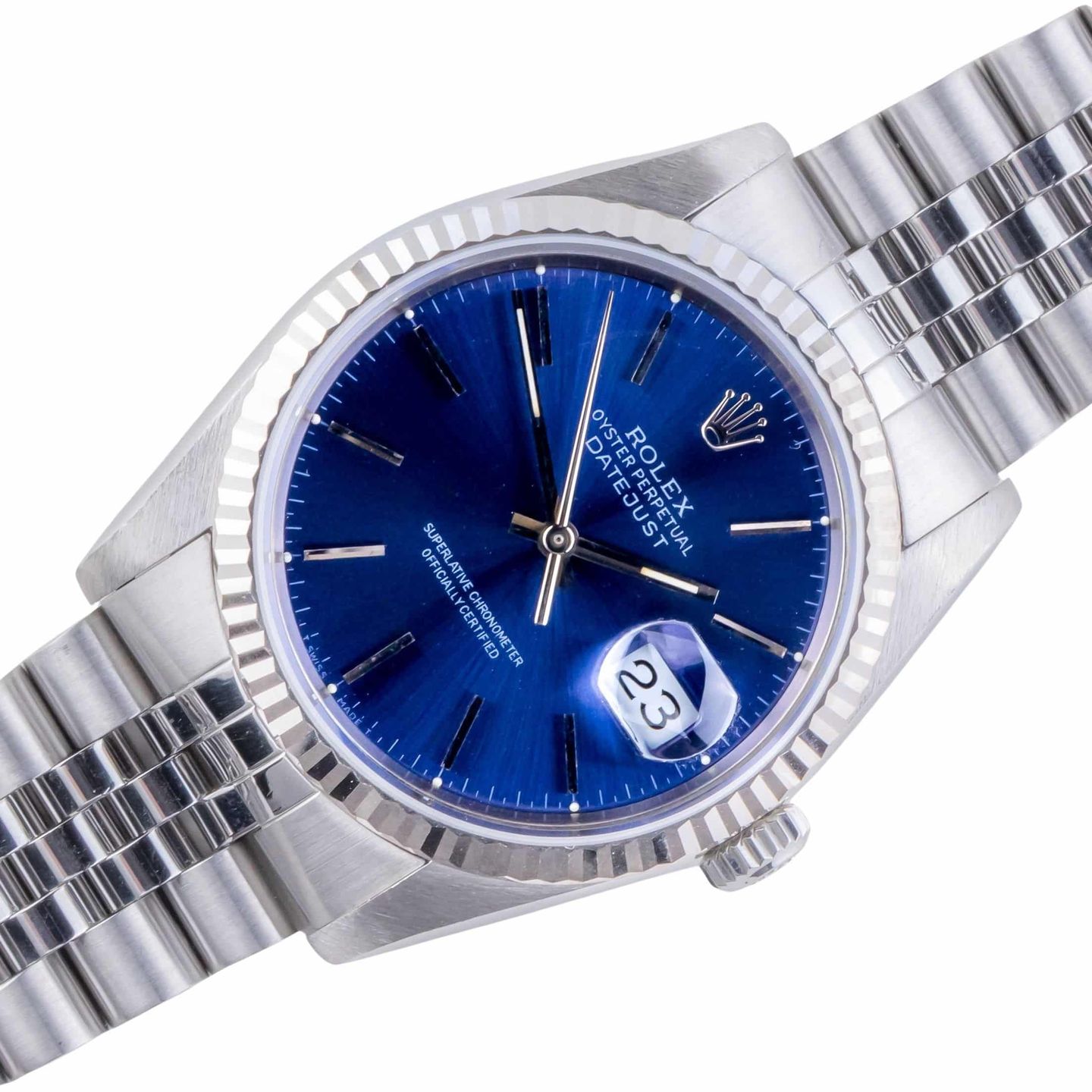 Rolex Datejust 36 16234 (1990) - Blue dial 36 mm Steel case (1/8)