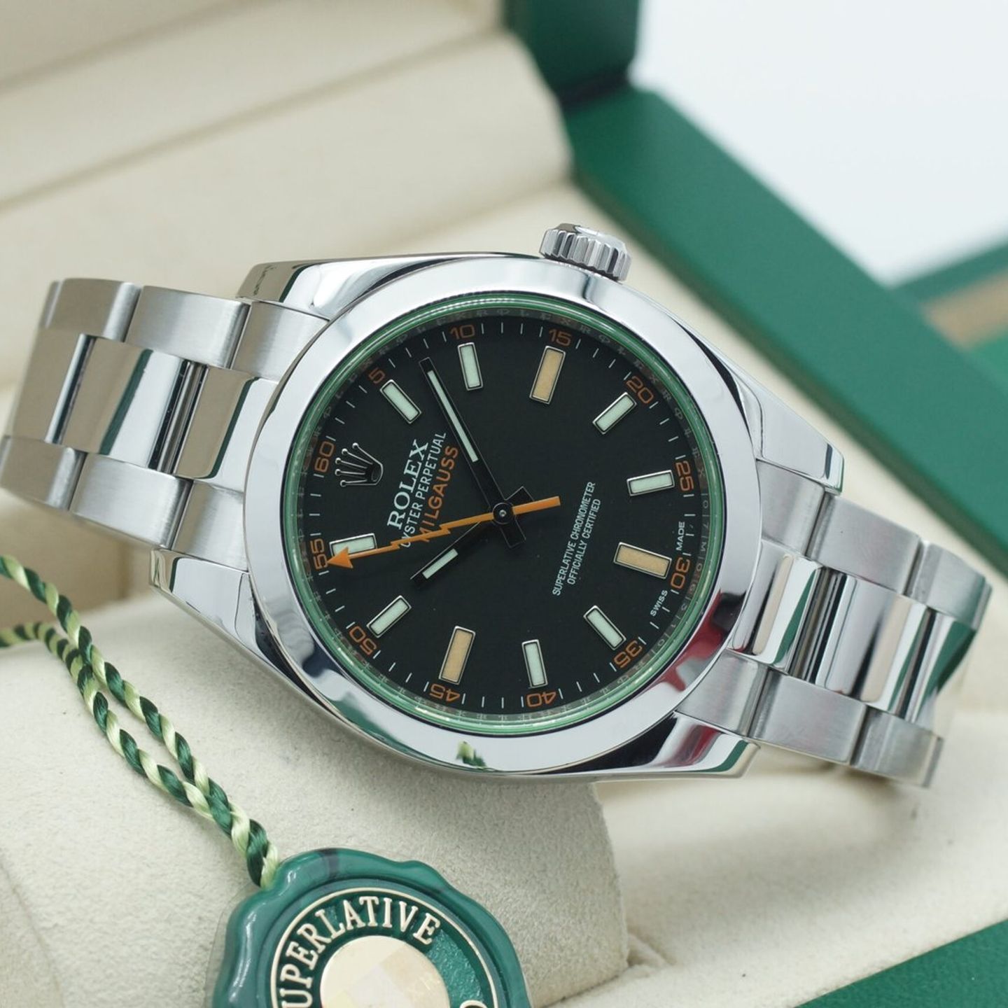 Rolex Milgauss 116400GV (2016) - Zwart wijzerplaat 40mm Staal (1/8)