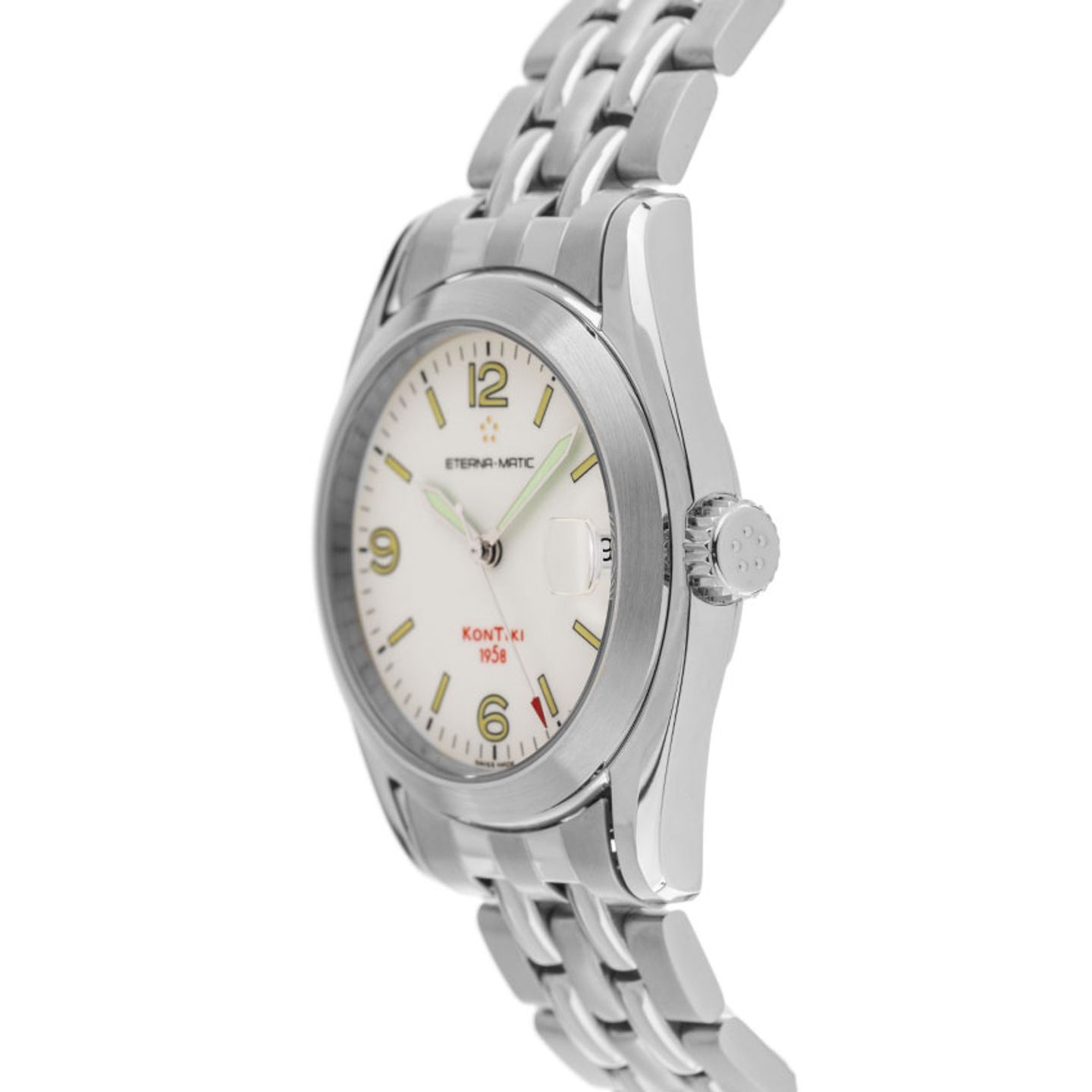 Eterna Kontiki 1571-41 (1998) - Wit wijzerplaat 36mm Staal (4/8)