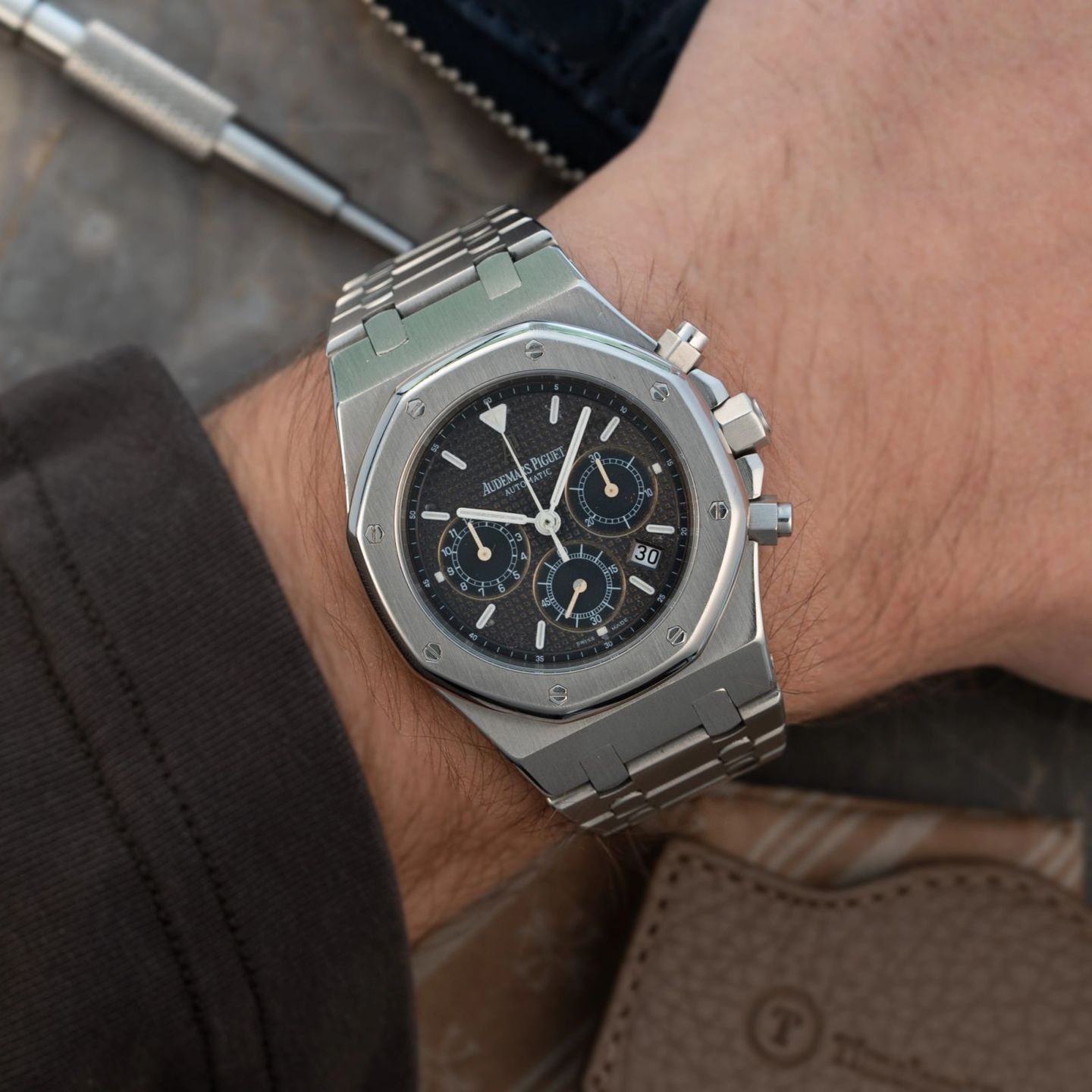 Audemars Piguet Royal Oak Chronograph 25860ST.OO.1110ST.02 (2002) - Blauw wijzerplaat 39mm Staal (2/8)