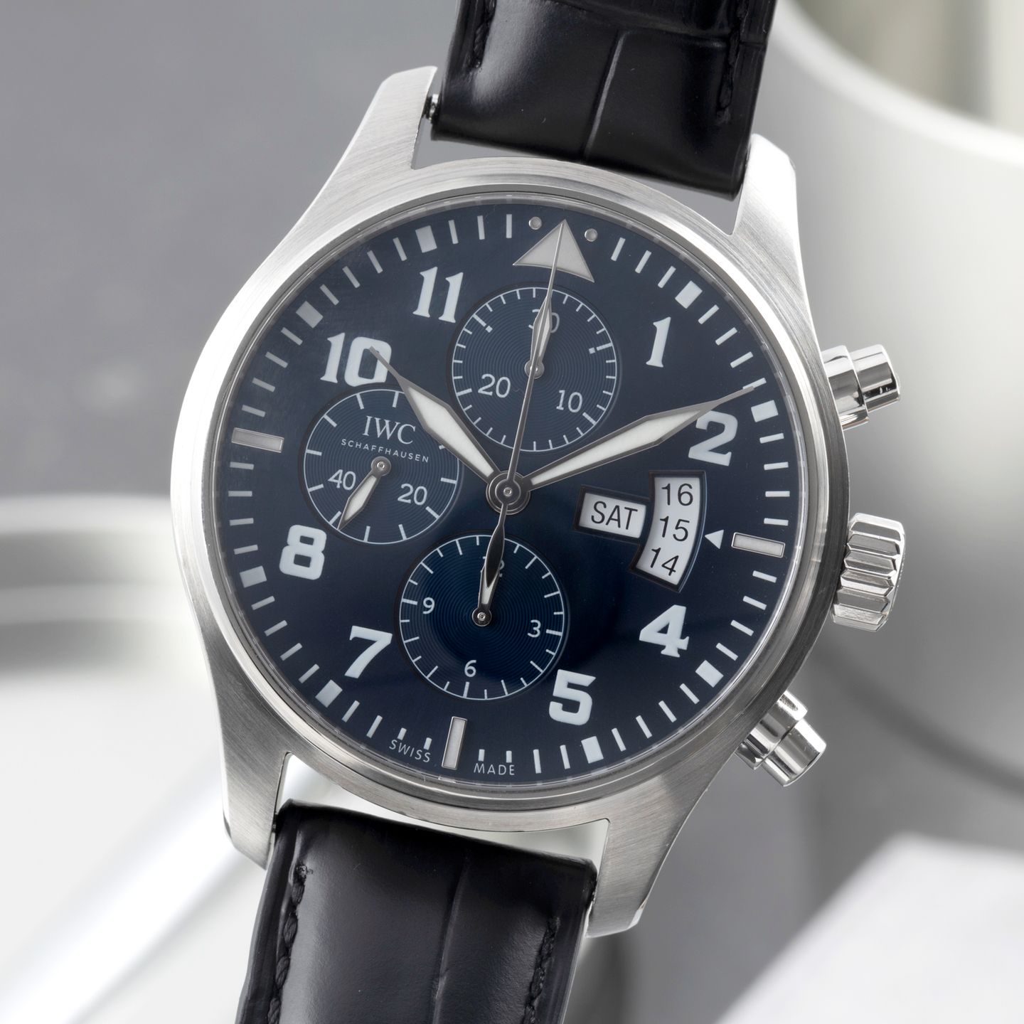IWC Pilot Chronograph IW377706 (Unknown (random serial)) - Blue dial 43 mm Steel case (3/8)