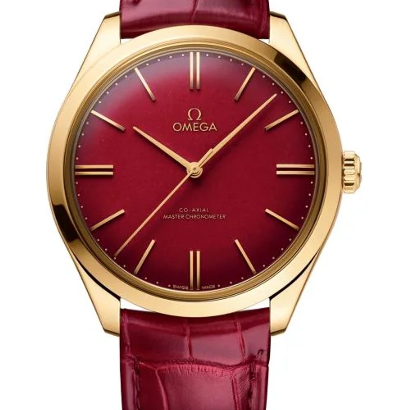 Omega De Ville Trésor 435.53.40.21.11.001 (2026) - Red dial 40 mm Yellow Gold case (1/1)