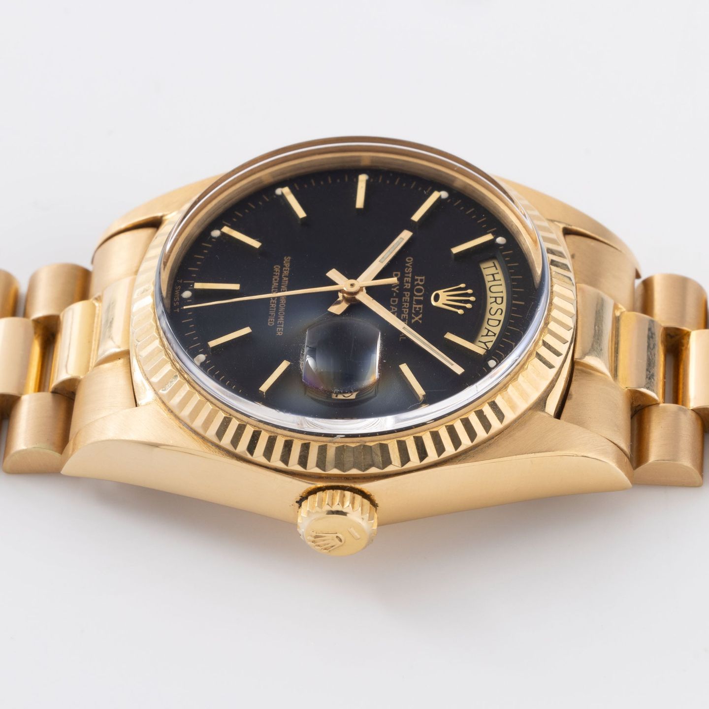 Rolex Day-Date 1803 (1972) - Black dial 36 mm Yellow Gold case (5/8)