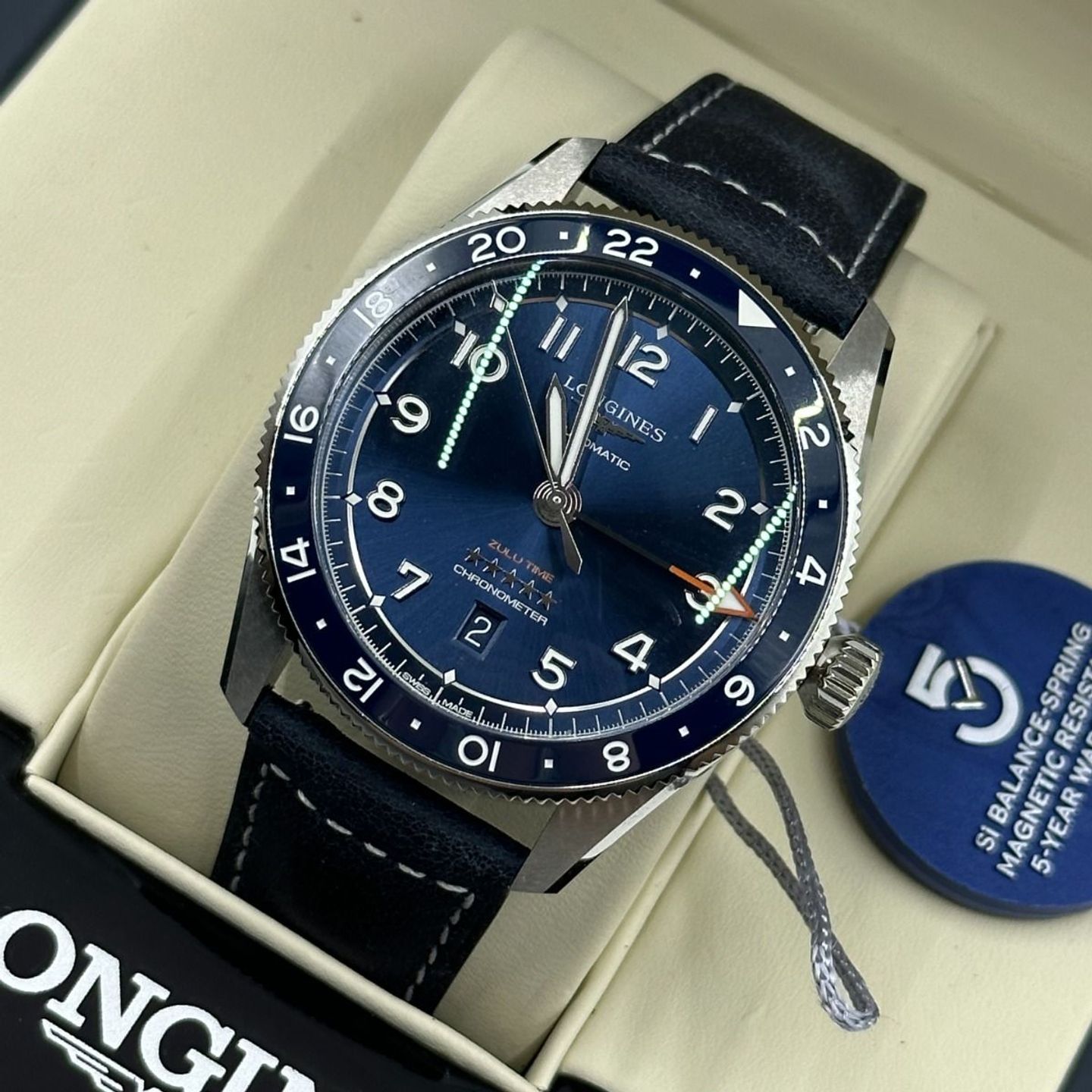 Longines Spirit L3.812.4.93.2 (2023) - Blue dial 42 mm Steel case (6/8)