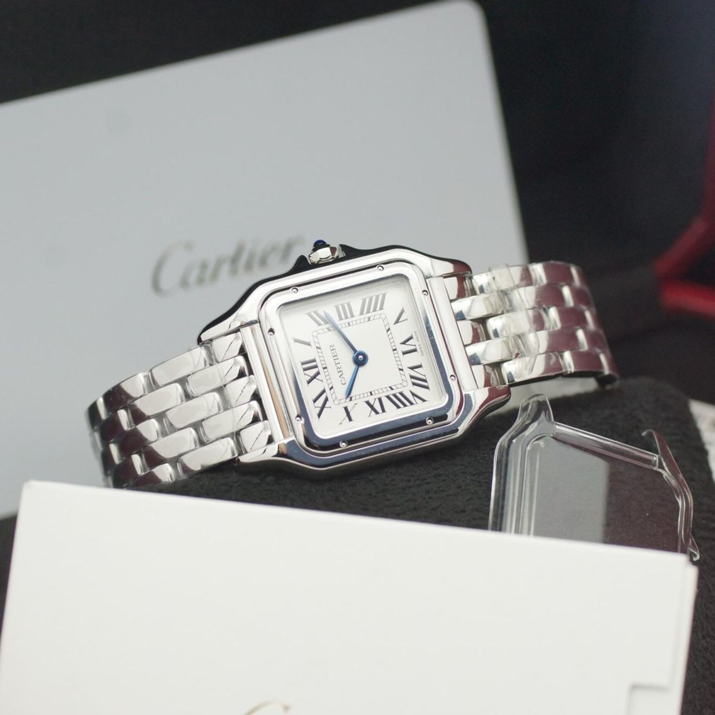 Cartier Panthère WSPN0015 (Onbekend (willekeurig serienummer)) - Zilver wijzerplaat 27mm Staal (1/8)