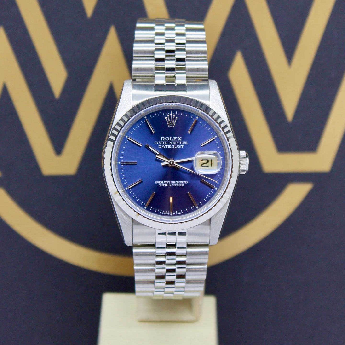 Rolex Datejust 16234 (1989) - Blue dial 36 mm Steel case (1/7)