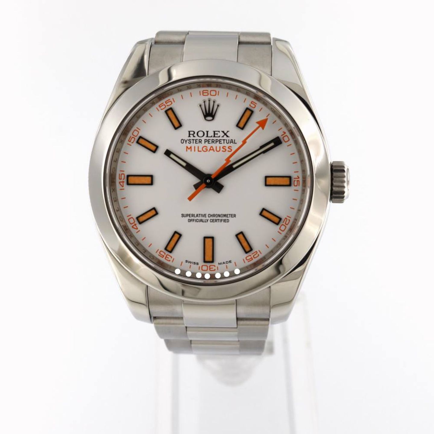 Rolex Milgauss 116400 (2010) - White dial 40 mm Steel case (1/6)