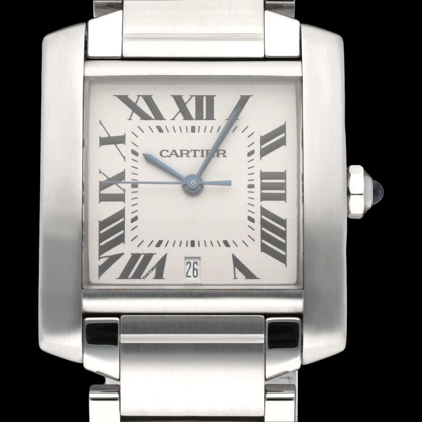 Cartier Tank Française 2302 (1998) - Silver dial 28 mm Steel case (1/8)