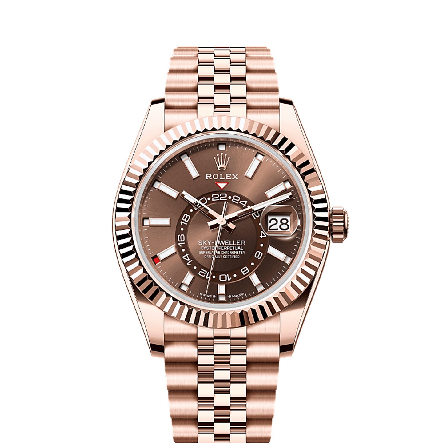 Rolex Sky-Dweller 336935 (2025) - Bruin wijzerplaat 42mm Roségoud (1/1)