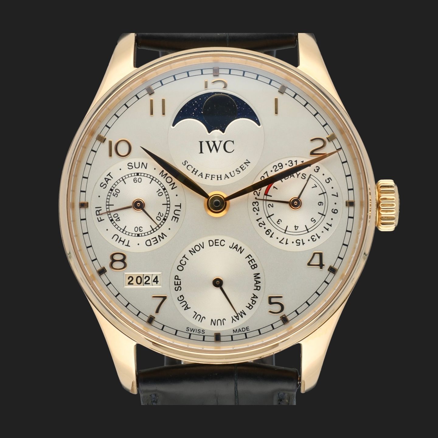 IWC Portuguese Perpetual Calendar IW502213 (2007) - Silver dial 42 mm Rose Gold case (2/7)