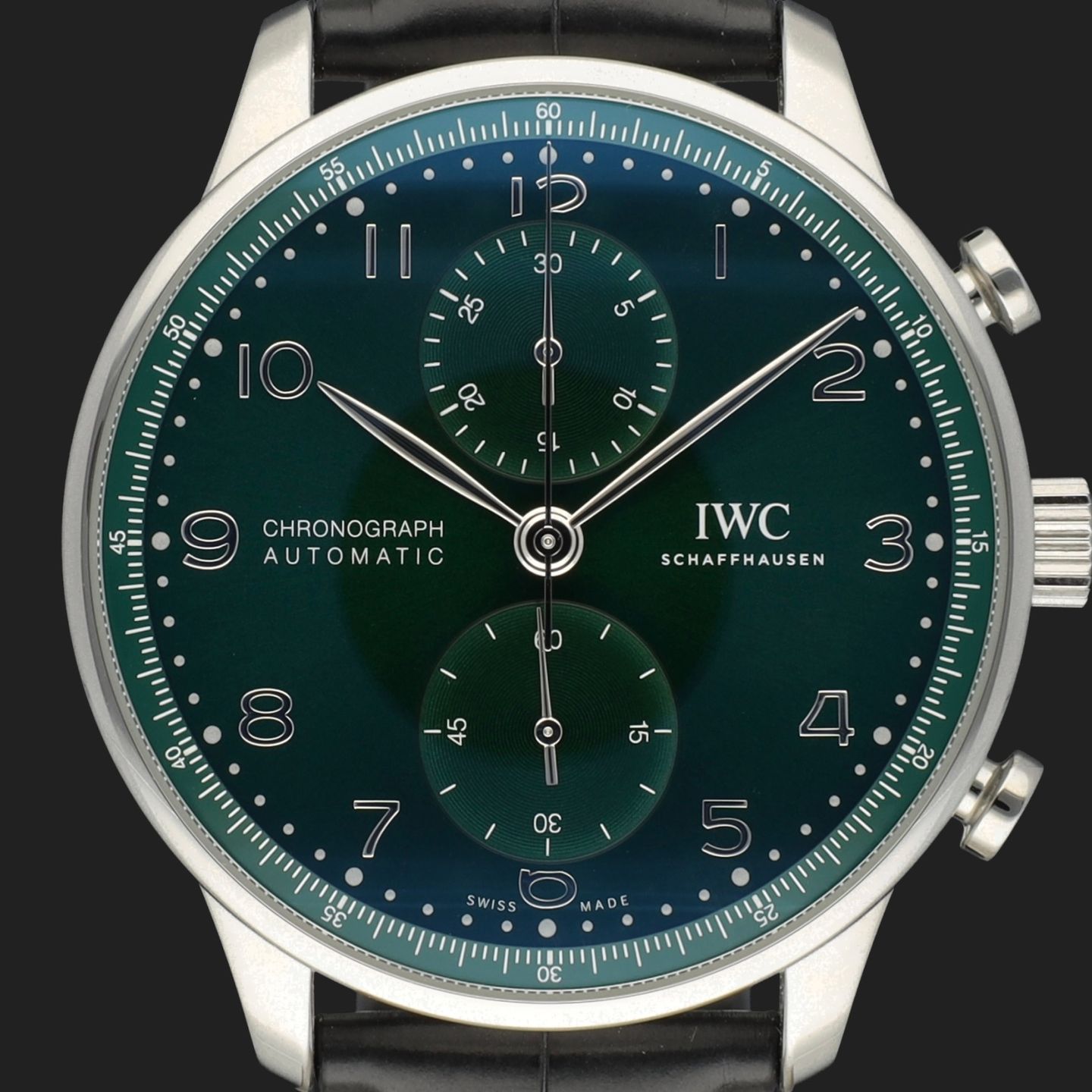 IWC Portuguese Chronograph IW371615 (2022) - Groen wijzerplaat 41mm Staal (2/8)