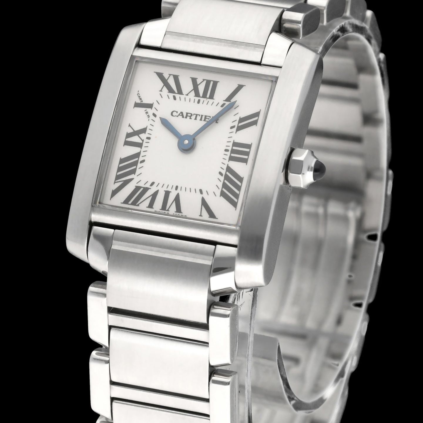Cartier Tank Française 2384 (2006) - White dial 20 mm Steel case (7/8)