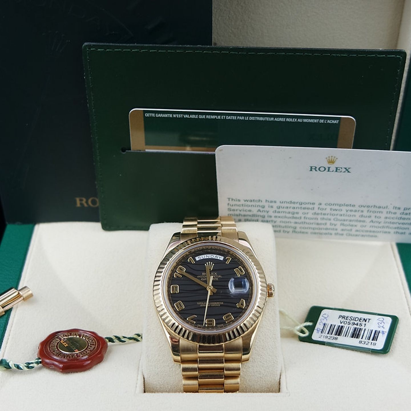 Rolex Day-Date II 218238 (2009) - Grey dial 41 mm Yellow Gold case (6/6)