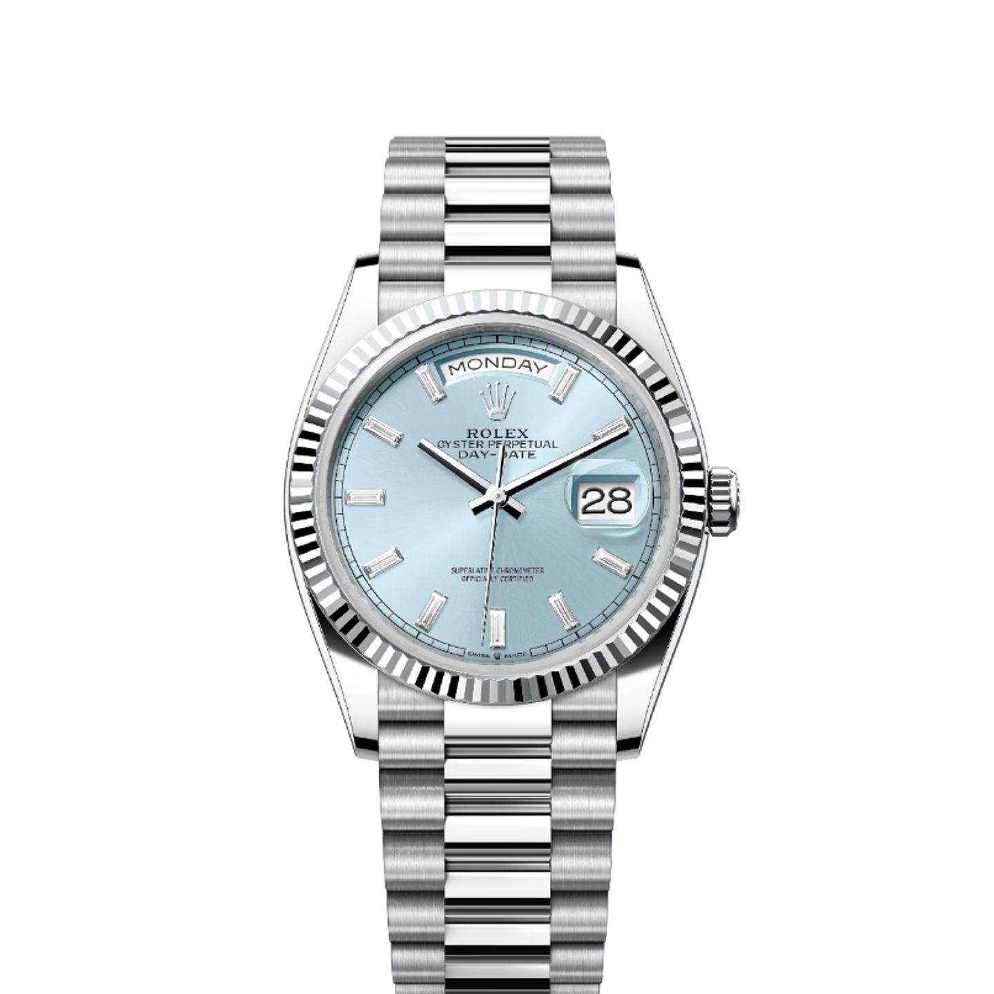 Rolex Day-Date 36 128236 (2023) - Blue dial 36 mm Platinum case (1/8)