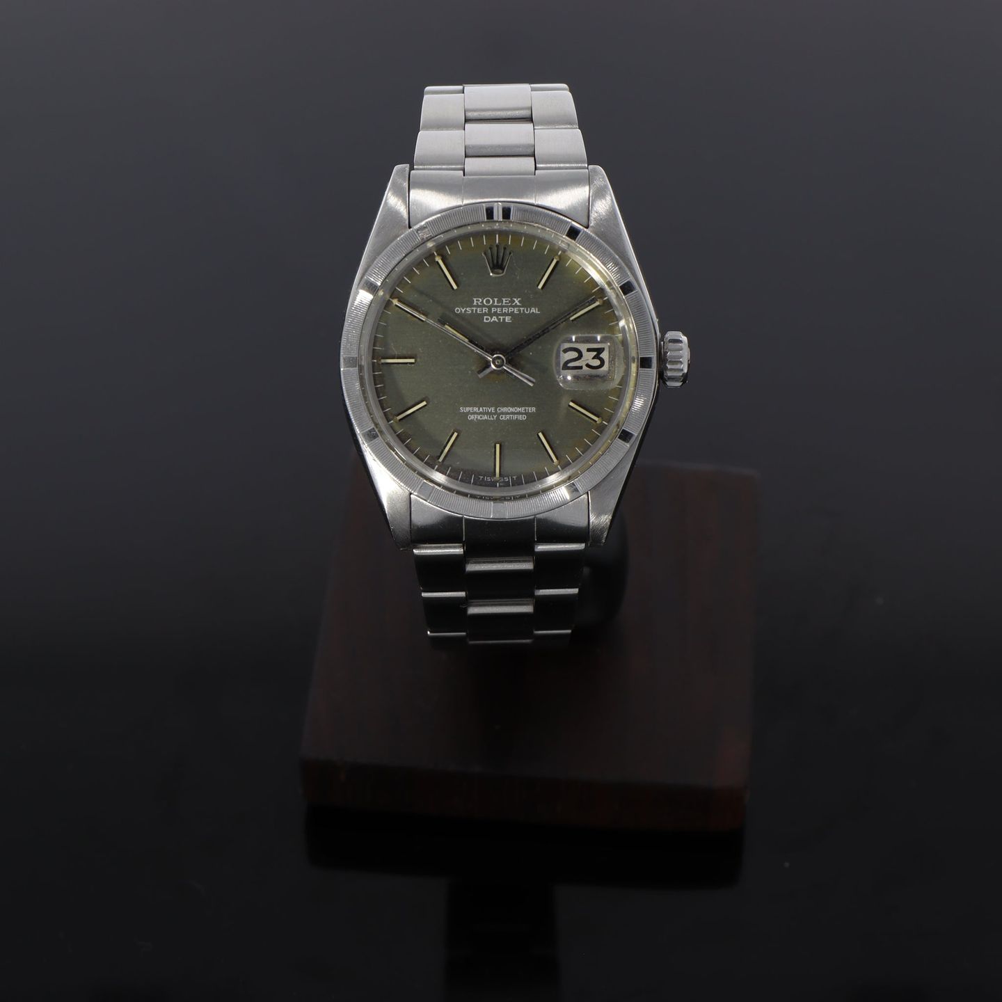 Rolex Oyster Perpetual Date 1501 (1970) - Green dial 34 mm Steel case (2/8)