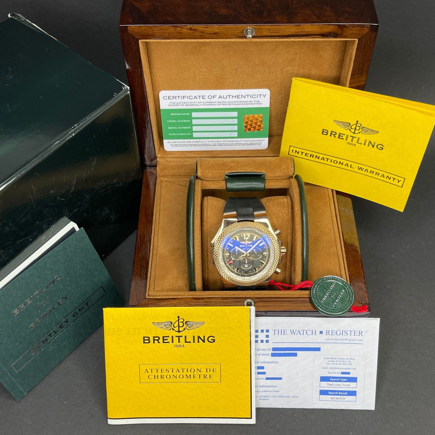 Breitling Bentley GMT R47362 (2009) - Zwart wijzerplaat 49mm Roodgoud (2/8)