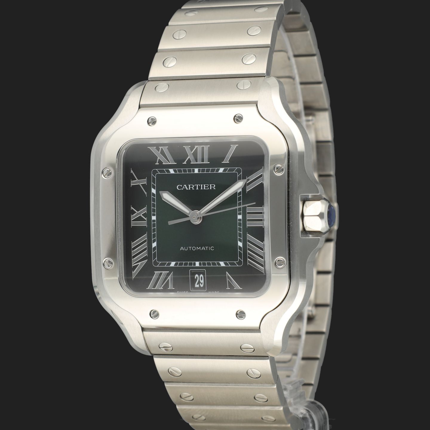 Cartier Santos WSSA0062 (2023) - Groen wijzerplaat 40mm Staal (1/8)