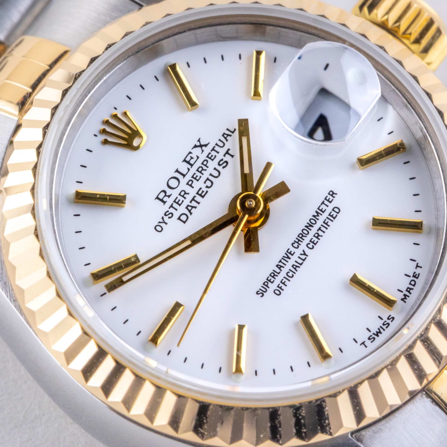 Rolex Lady-Datejust 69173 (1997) - White dial 26 mm Gold/Steel case (2/8)