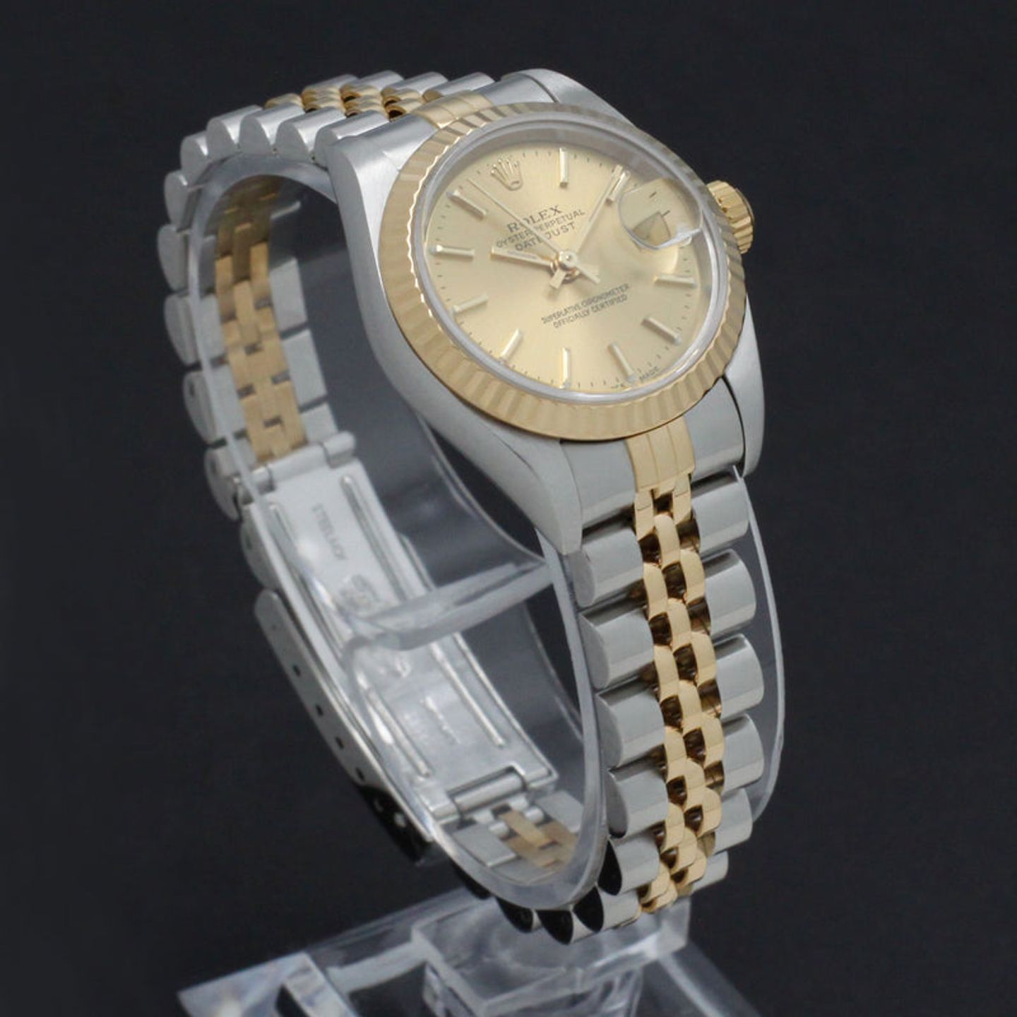 Rolex Lady-Datejust 79173 (2001) - Gold dial 26 mm Gold/Steel case (4/7)